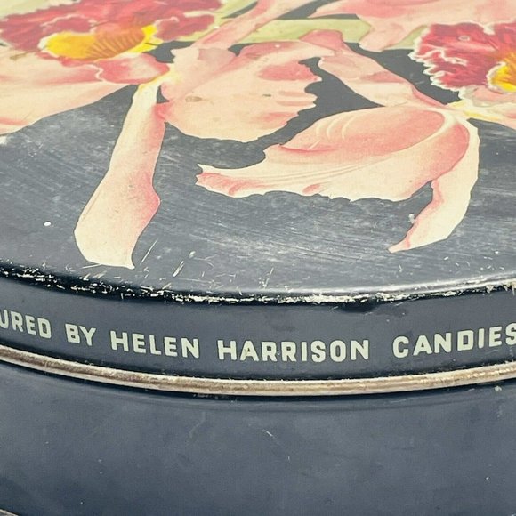 Vintage CANCO Helen Harrison Chicago Black Tin Irises Darling Cotton Leftovers - Picture 4 of 16